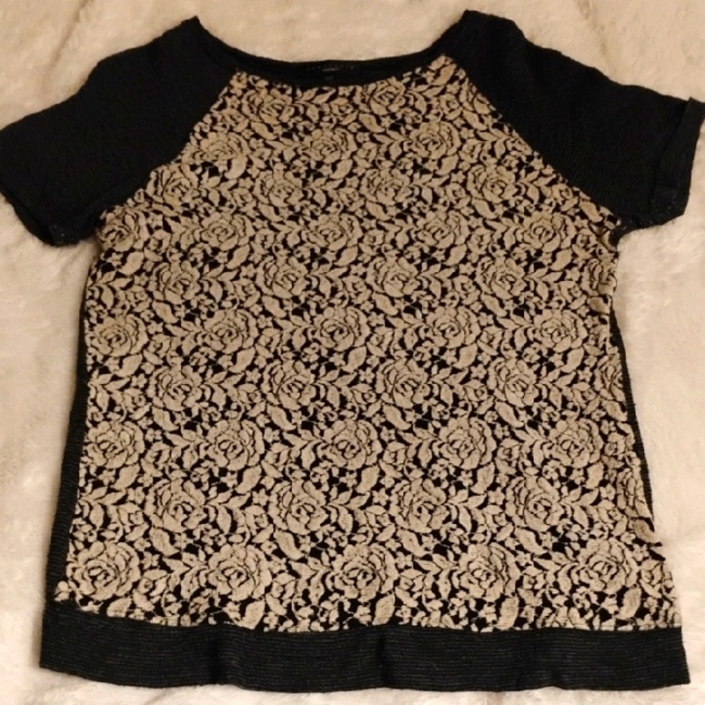 Black and Cream Top By Sanctuary
